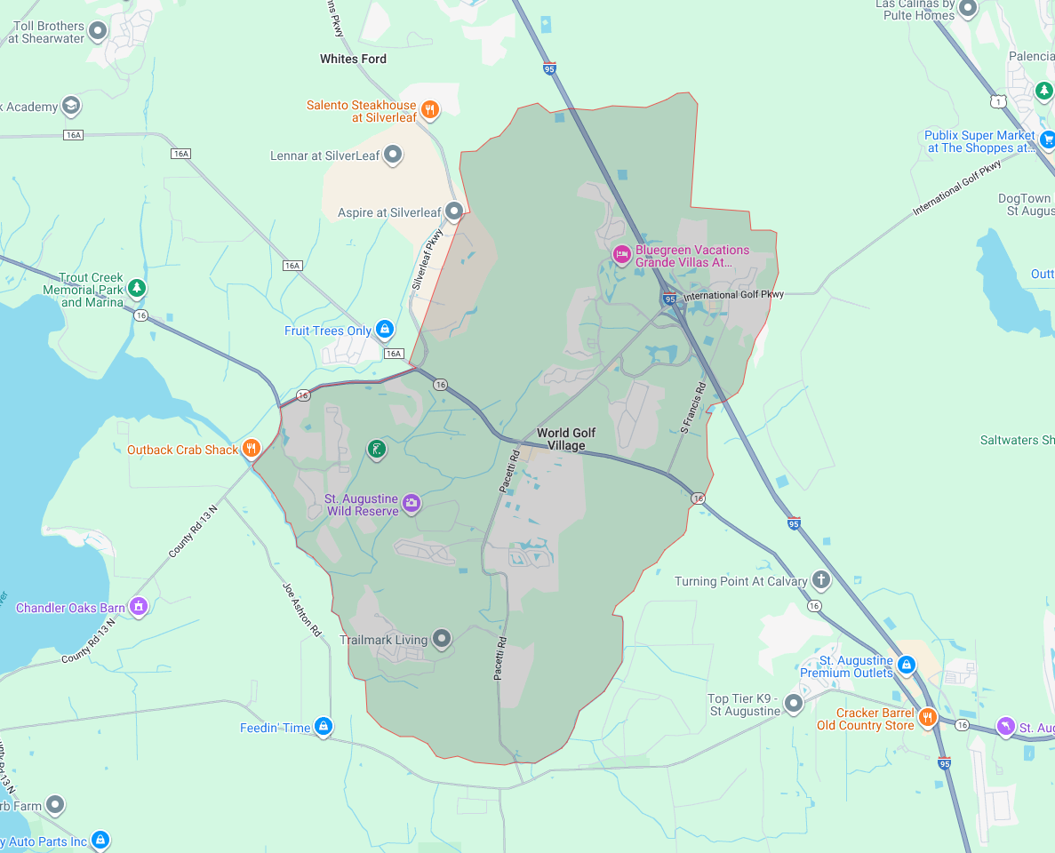 Map of local service area